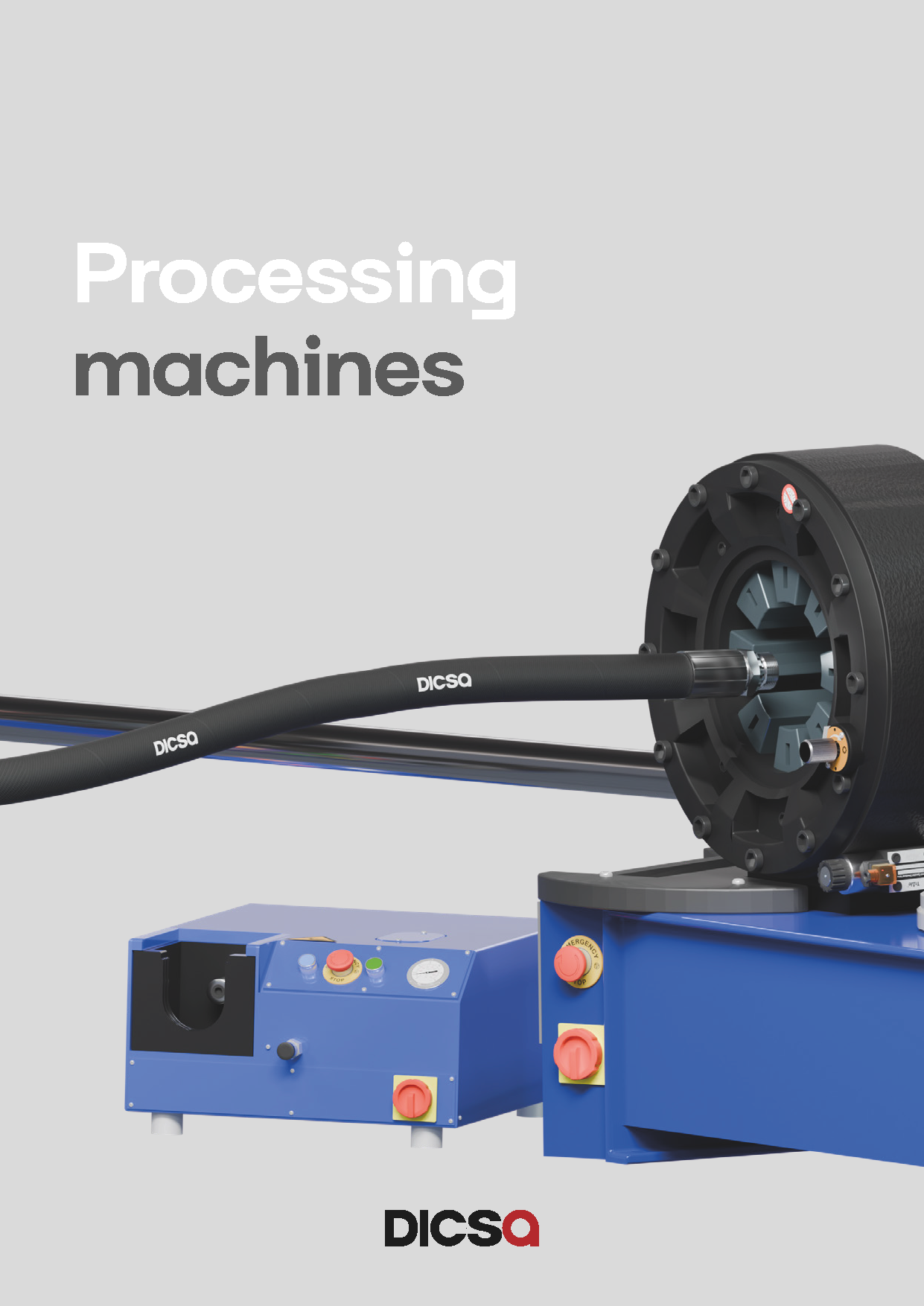 Processing machine for flexible hoses & rigid pipes cover