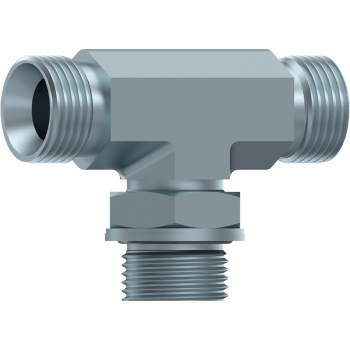 Connections _ Accessories _ Adaptors _ Metric, BSP and BSPT Adaptors _ Forging Tees and croos - Brunch tee BSP male-male adjustable-male forge (producto)