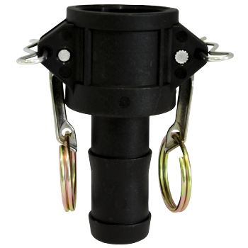 Connections _ Industrial Flexible Hoses  Fittings _ Industrial fittings _ CAMLOCK DIN EN 14420-7 _ CAMLOCK Unions PP - CAMLOCK PP-Coupling with serrat hose shank Type C (producto)