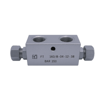 Componenti _ Componenti Idrauliche - ALTRE MARCHE _ Elementi di controllo _ Valvole idrauliche _ Valvole di ritegno in linea - Blocco con valvola di non ritorno a doppio comando con raccordi a sfera (producto)