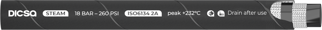 Connectique _ Flexibles industriels _ Tuyaux industriels _ Tuyaux industriels DICSA _ Tuyaux vapeur -  Vapeur 18 bar  210ºC noir  ISO 6134-2A (producto)