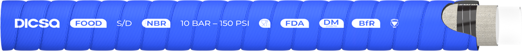 Connectique _ Flexibles industriels _ Tuyaux industriels _ Tuyaux industriels DICSA _ Tuyaux alimentaires - Aspiration 10 bar ondulé (producto)