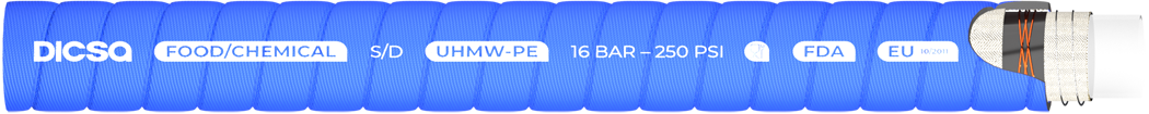 Connectique _ Flexibles industriels _ Tuyaux industriels _ Tuyaux industriels DICSA _ Tuyaux alimentaires - Aspiration FDA  UHMW PE 16 bar (producto)